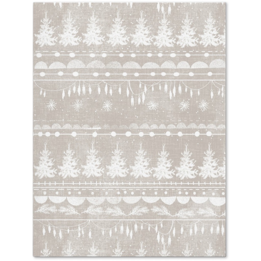 Vintage Christmas Stripe Journal, Gray, Pebble