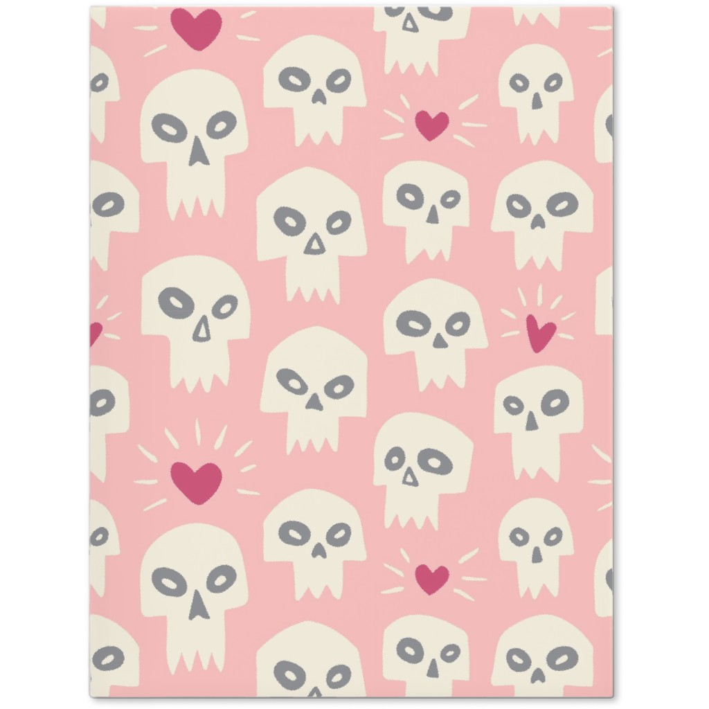 Skulls With Hearts - Pink Journal, Pink
