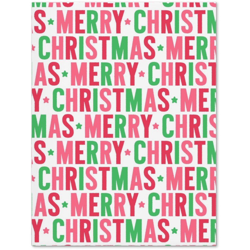 Merry Christmas Uppercase - Green, Pink, Red Journal, Multicolor