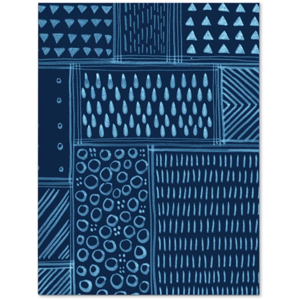 African Tribal Mud Cloth - Indigo Journal, Blue, True Blue