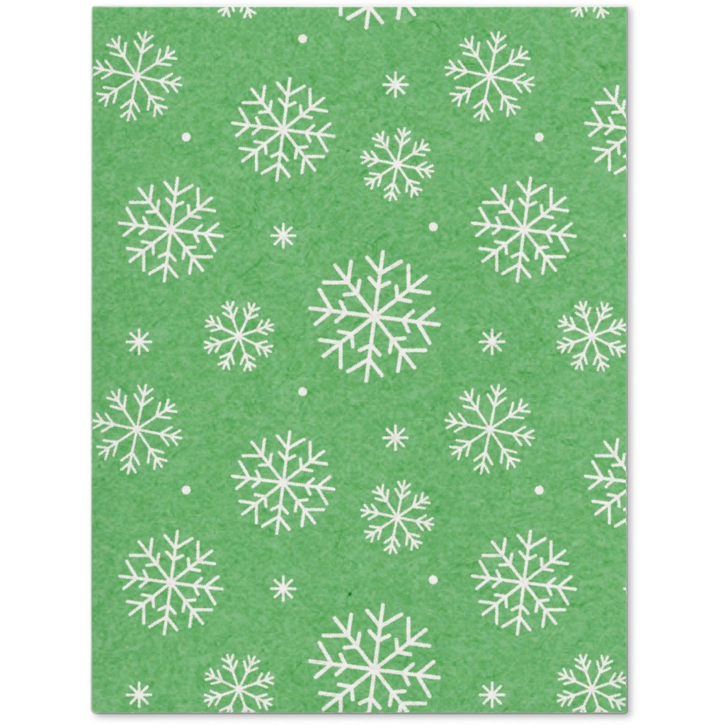 Snowflakes on Mottled Green Journal, Green, Classic Green