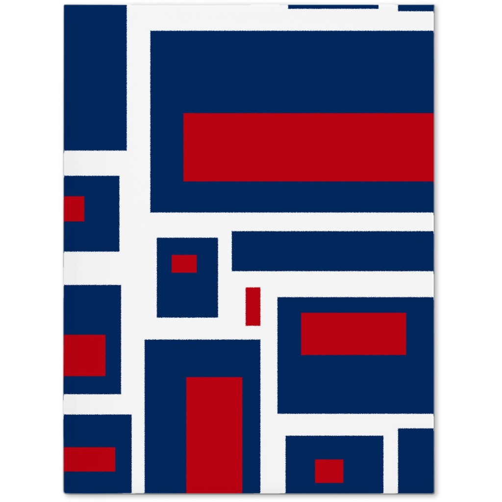 Geometric Rectangles in Red, White and Blue Journal, Blue, True Blue