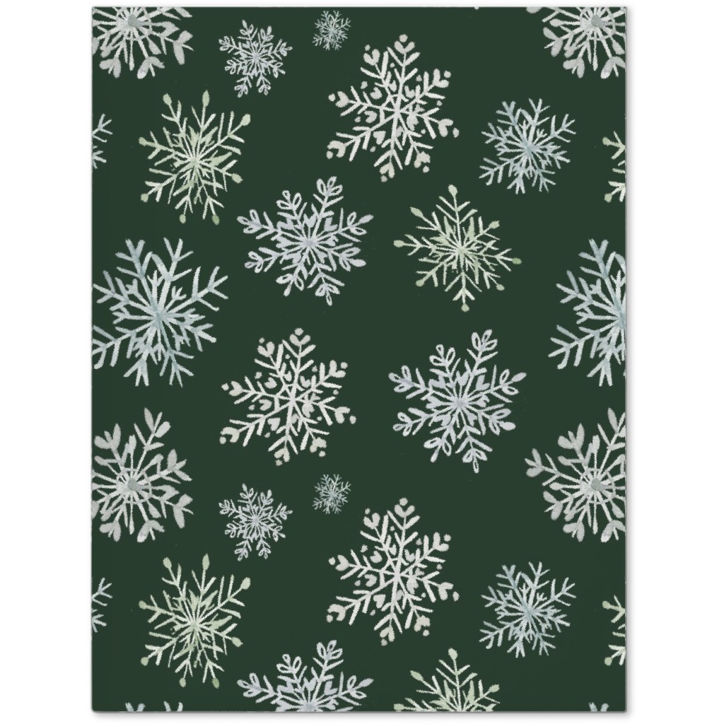 Lace Snowflakes on Hunter Green Journal, Green