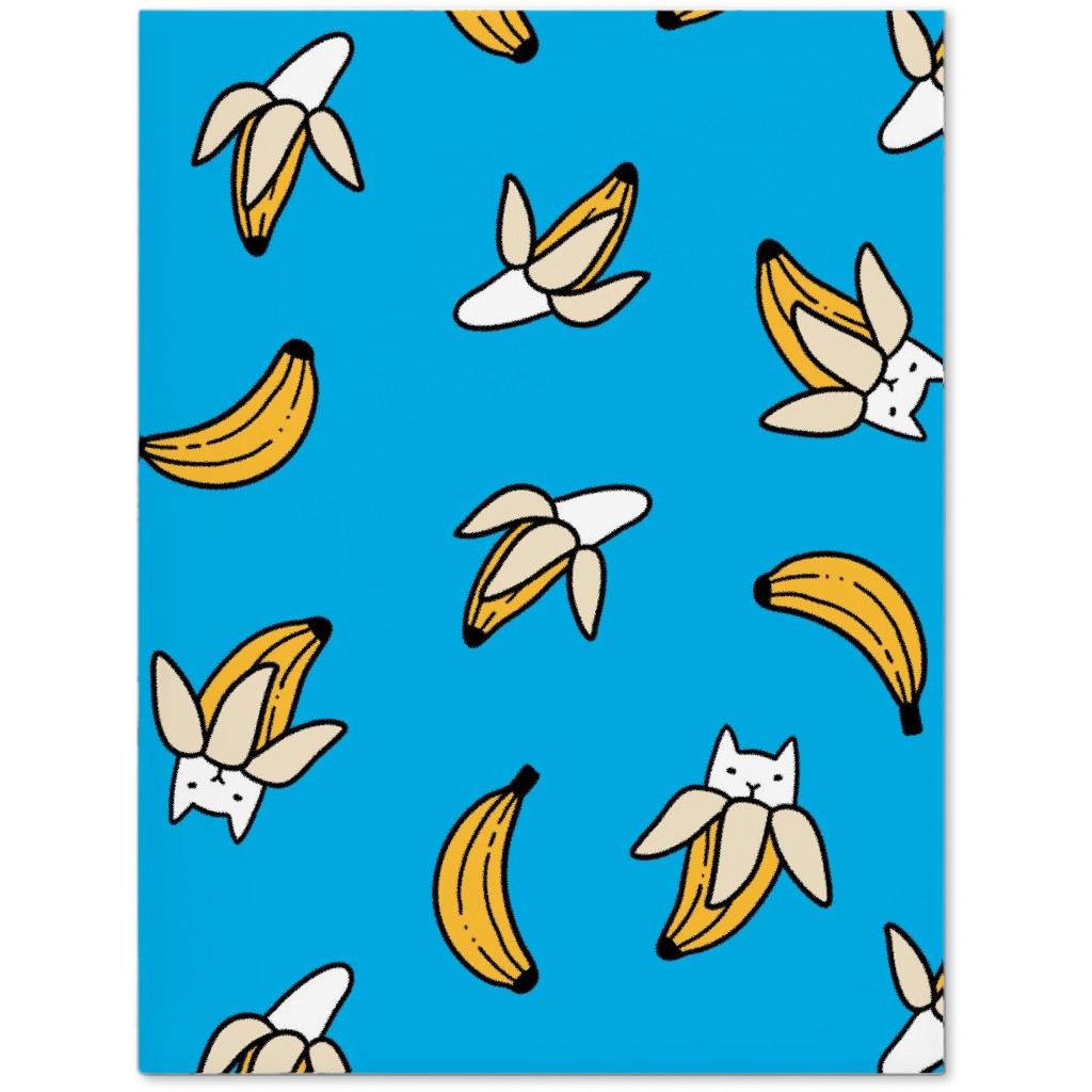 Funny Yummy Banana Cats - Blue Journal, Blue