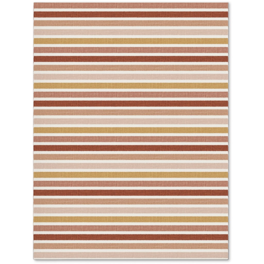 Horizontal Earth Colours Stripes - Red Pink Mustard Toffee Journal, Pink, Bright Pink