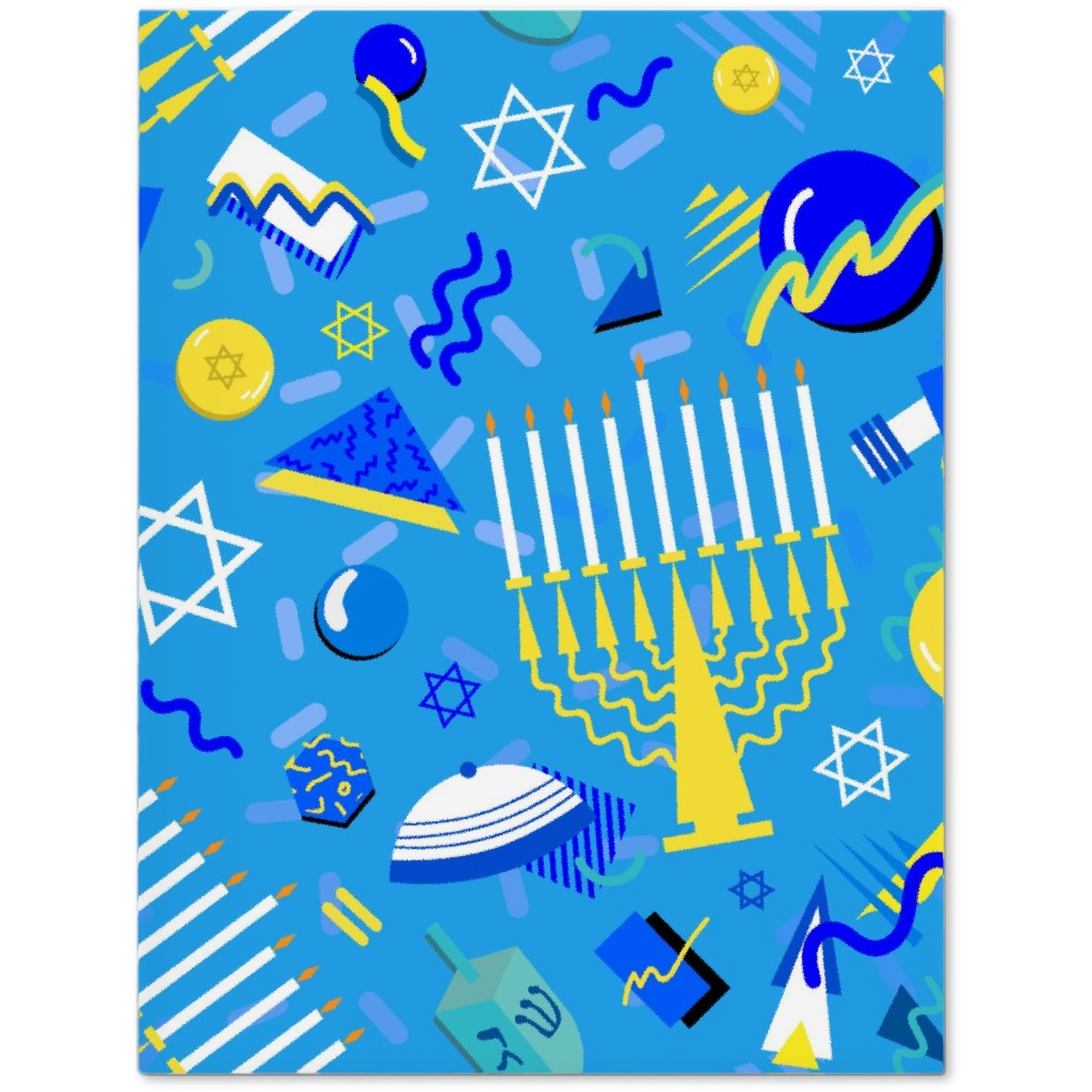 80s Hanukkah Celebration - Blue Journal, Blue, True Blue