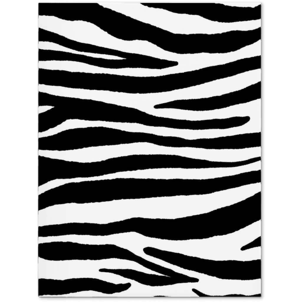 Zebra Print - Black and White Journal, Black, Black