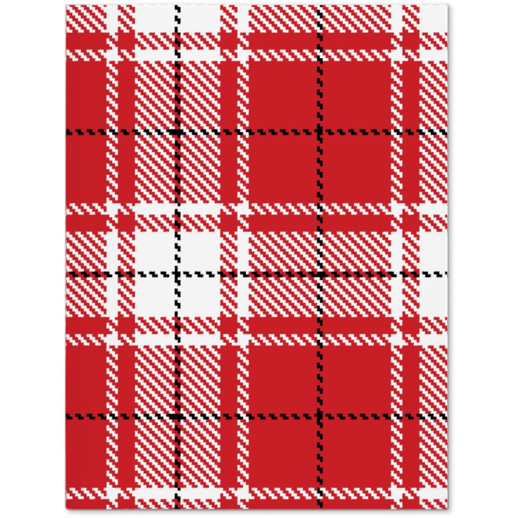 Tartan - White and Red Journal, Red