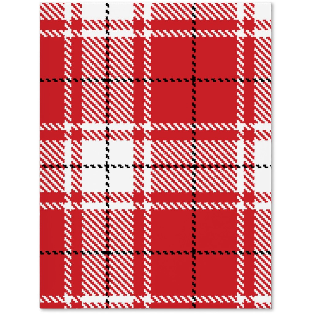 Tartan - White and Red Journal, Red, Red