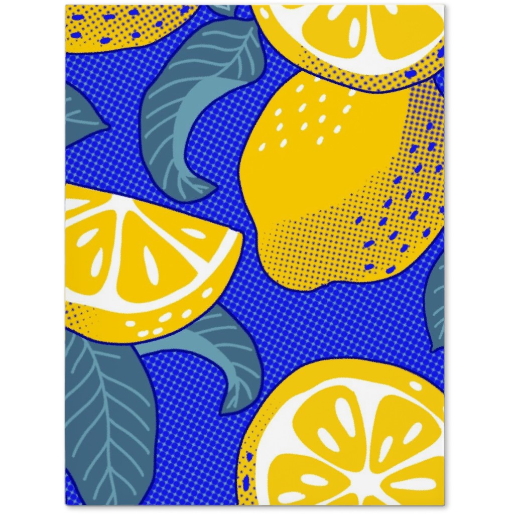 Lemons Pop Art - Blue and Yellow Journal, Yellow, Classic Yellow