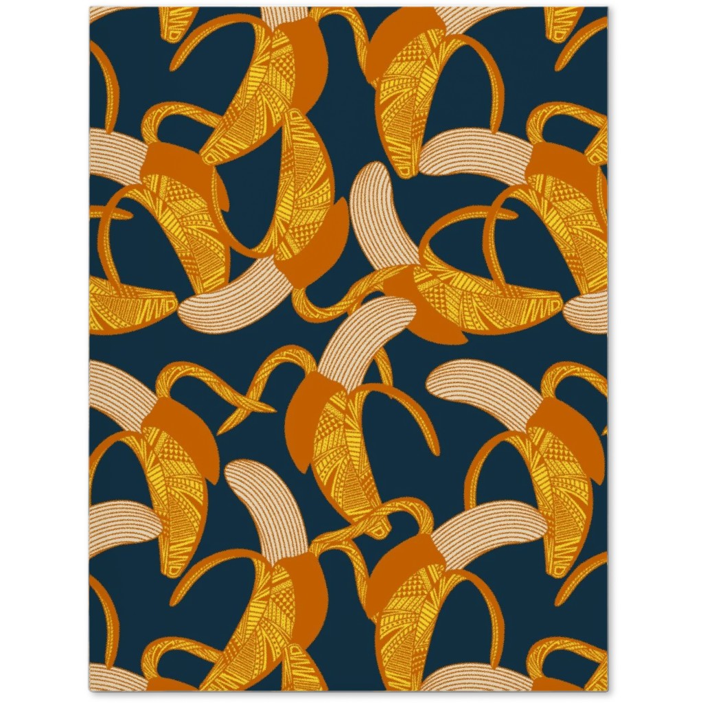 Peeled Banana - Yellow on Navy Journal, Yellow, Classic Yellow