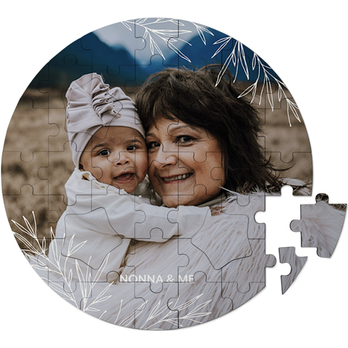 Corners of Foliage Keepsake Puzzle, Circle, Keepsake, White