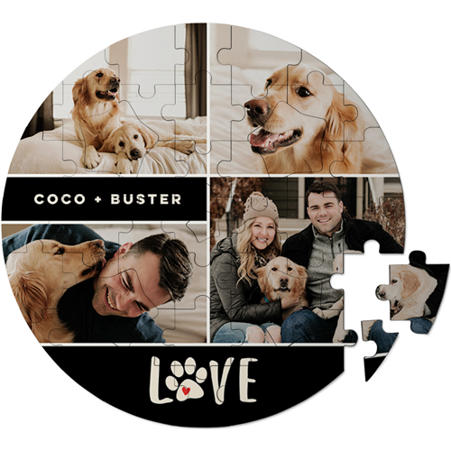 Fur Baby Love Keepsake Puzzle, Circle, Keepsake, Black