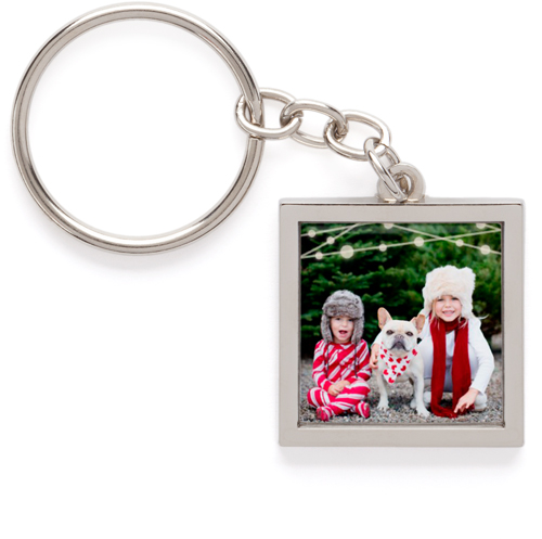 Glowing Bright Pewter Key Ring, Beige
