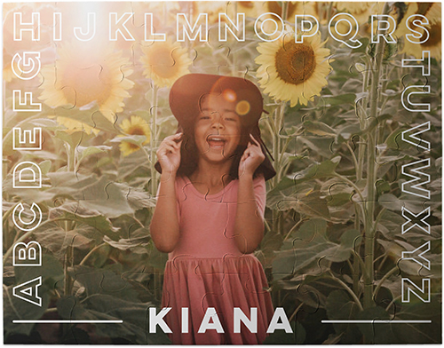 Alphabet Border Kids Puzzle, Thick Puzzle Board, 30 pieces, Rectangle, Kids Puzzle, White, white