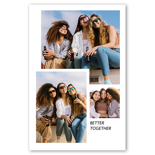 Modern Collage of Three, -20x30-White