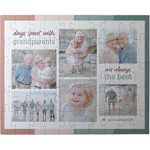 Days Well Spent Large Piece Puzzle, Puzzle Board, 50 large pieces, Rectangle, Large Piece Puzzle, Green, desert green