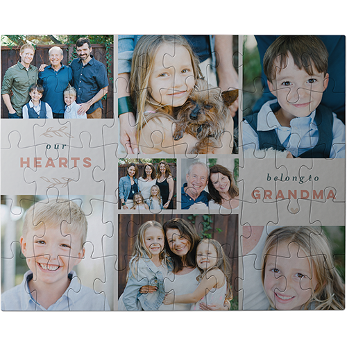 Our Heart Always Large Piece Puzzle, Puzzle Board, 50 large pieces, Rectangle, Large Piece Puzzle, Pink, desert rose