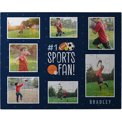 Super Sport Kid Large Piece Puzzle, Puzzle Board, 50 large pieces, Rectangle, Large Piece Puzzle, Blue, dark blue