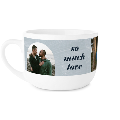 So Much Love Shapes Latte Mug, White,  , 25oz, Gray