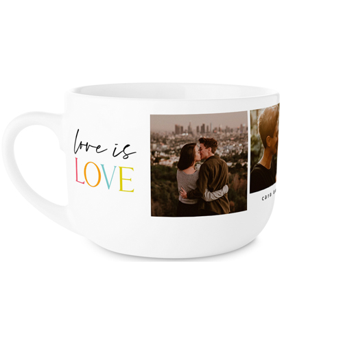 Love Is Love Rainbow Latte Mug, White,  , 25oz, Pink