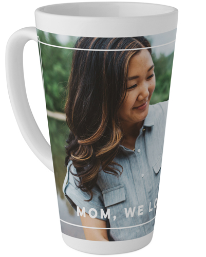 Hand-drawn Whimsy Border Tall Latte Mug, 17oz, White, white