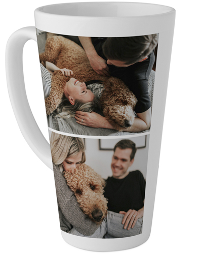 Your Text Here Double Photo Tall Latte Mug, 17oz, Multicolor