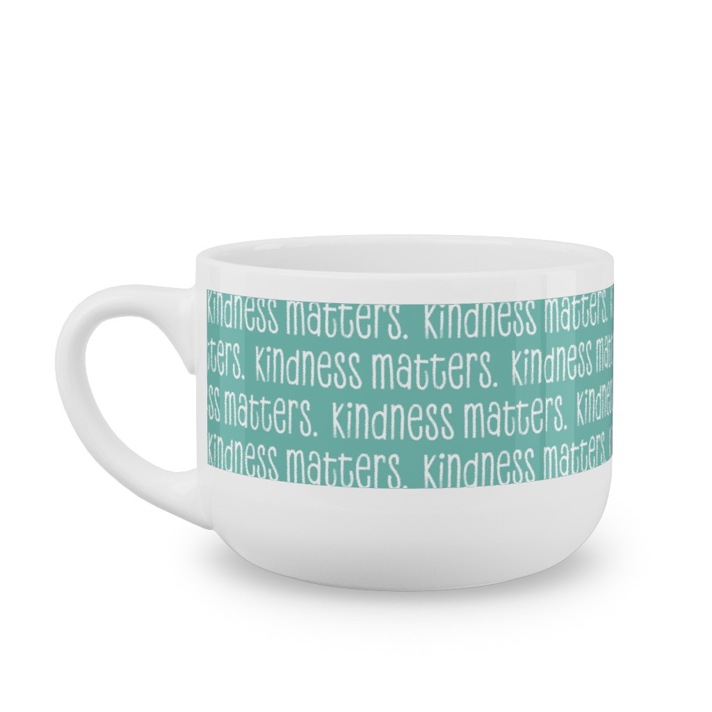 Kindness Matters Latte Mug, White, , 25oz, Blue, Spring Valley