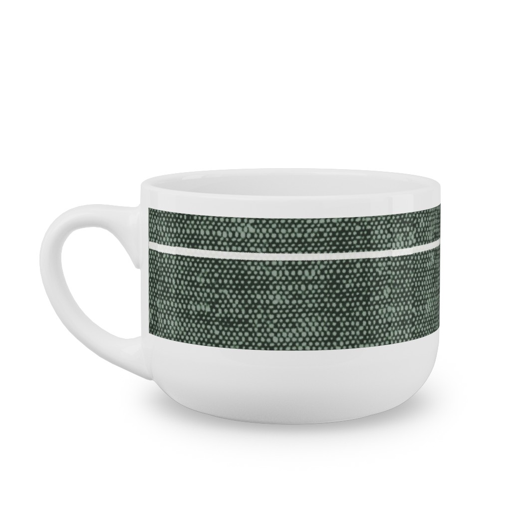 Farmhouse Stripes - Restoration Green Latte Mug, White,  , 25oz, Green