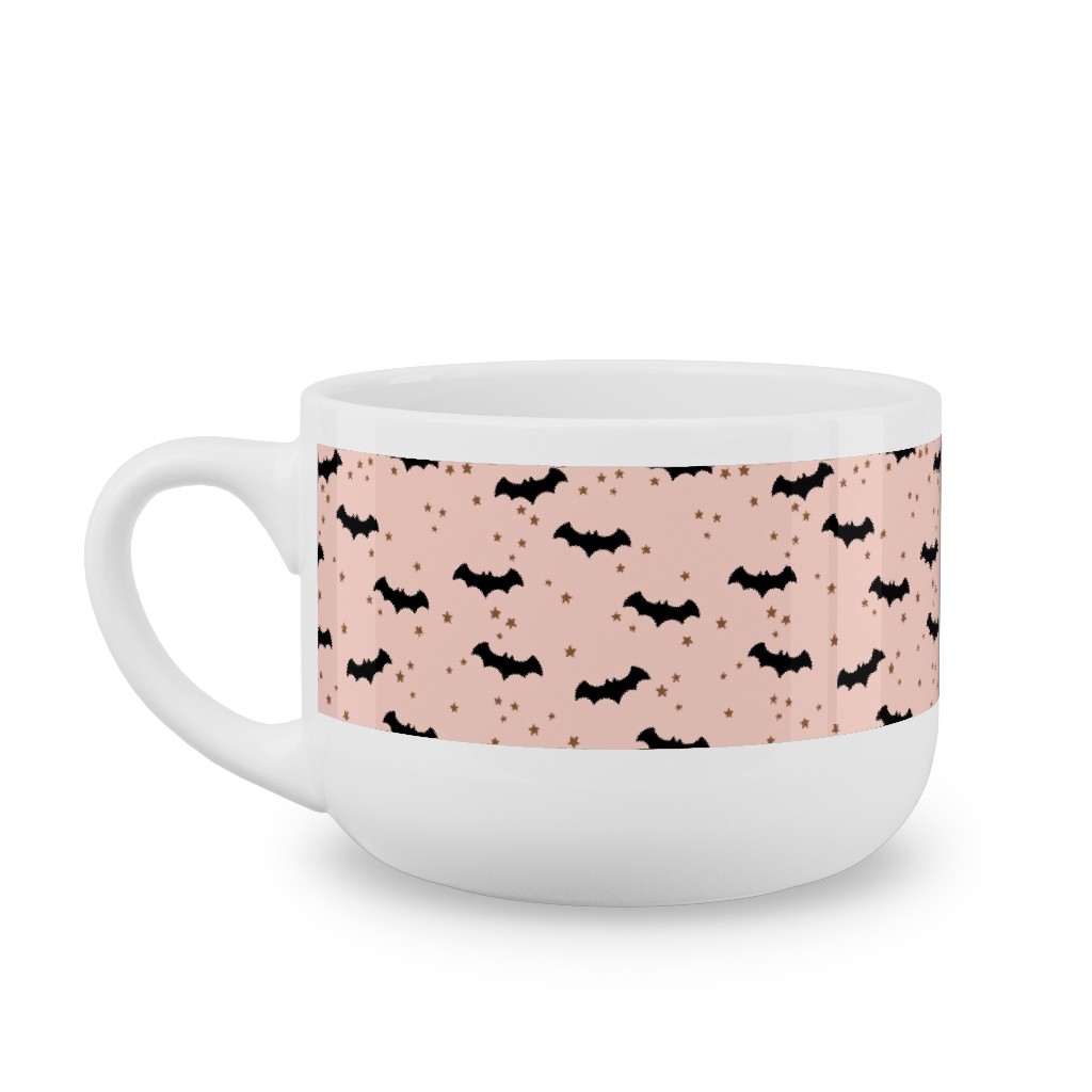 Twinkle Bats - Pink Latte Mug, White, , 25oz, Pink, Bright Pink