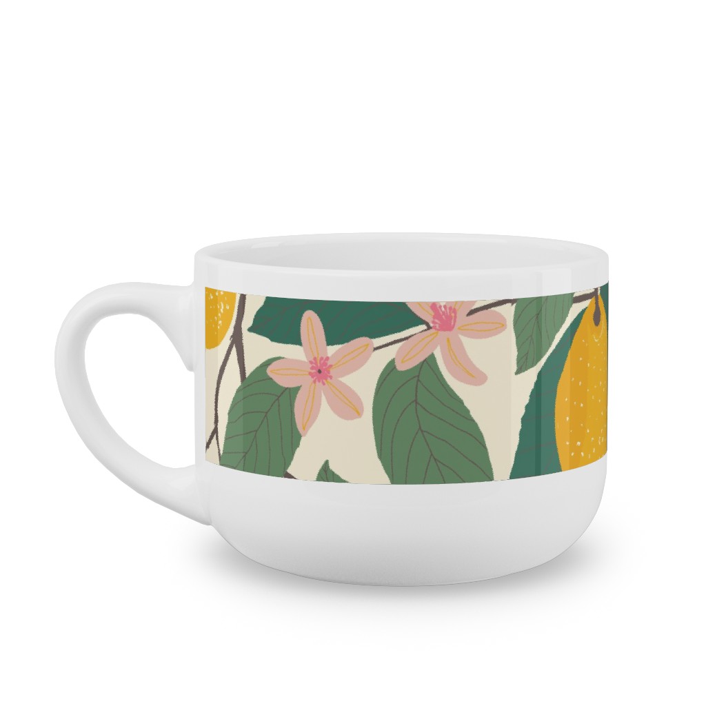 Lemon Tree - Yellow Latte Mug, White,  , 25oz, Yellow
