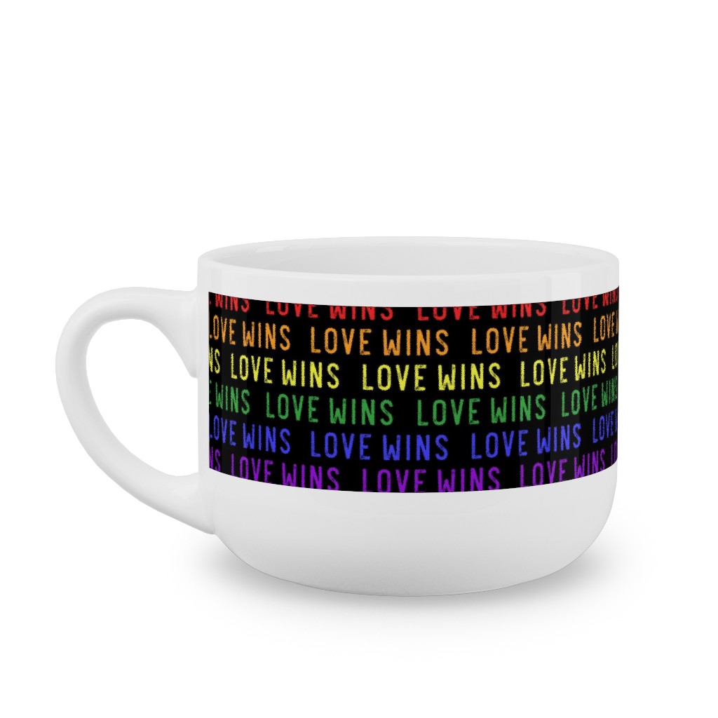Love Wins Rainbow Latte Mug, White,  , 25oz, Multicolor