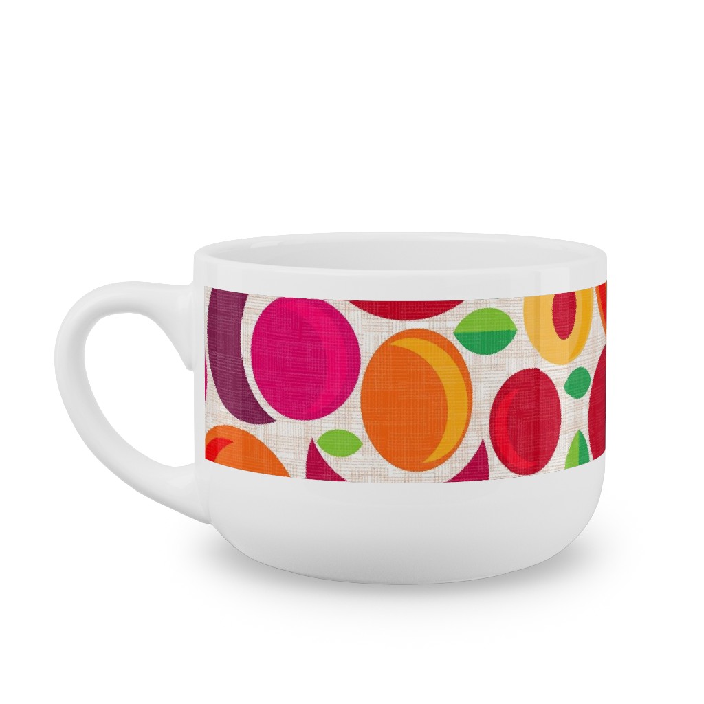 Plum Peach Perfection - Multi Latte Mug, White,  , 25oz, Orange
