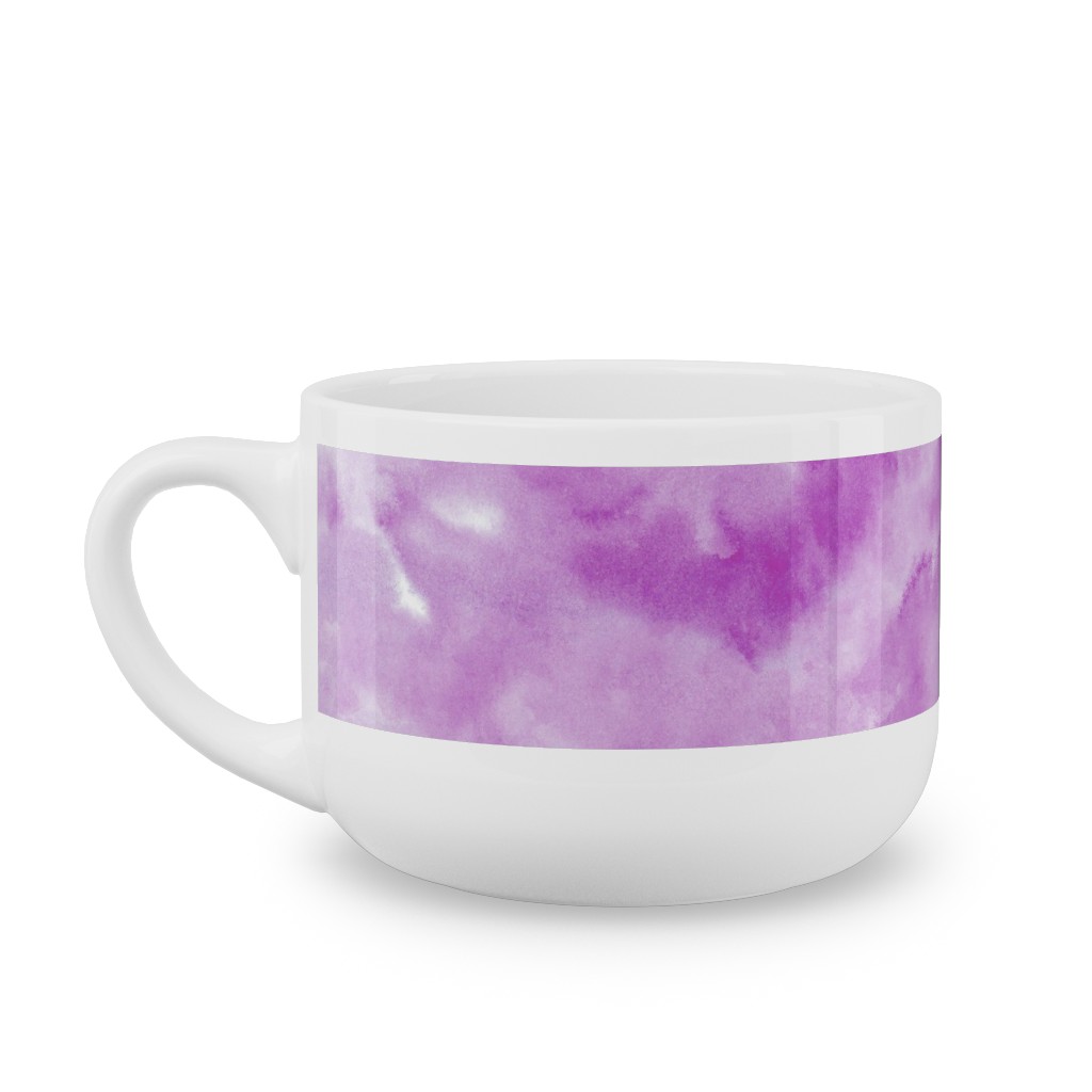 Watercolor Texture - Purple Latte Mug, White,  , 25oz, Purple