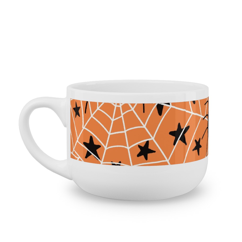 Cute Hand-Drawn Spider Halloween - Orange Latte Mug, White,  , 25oz, Orange