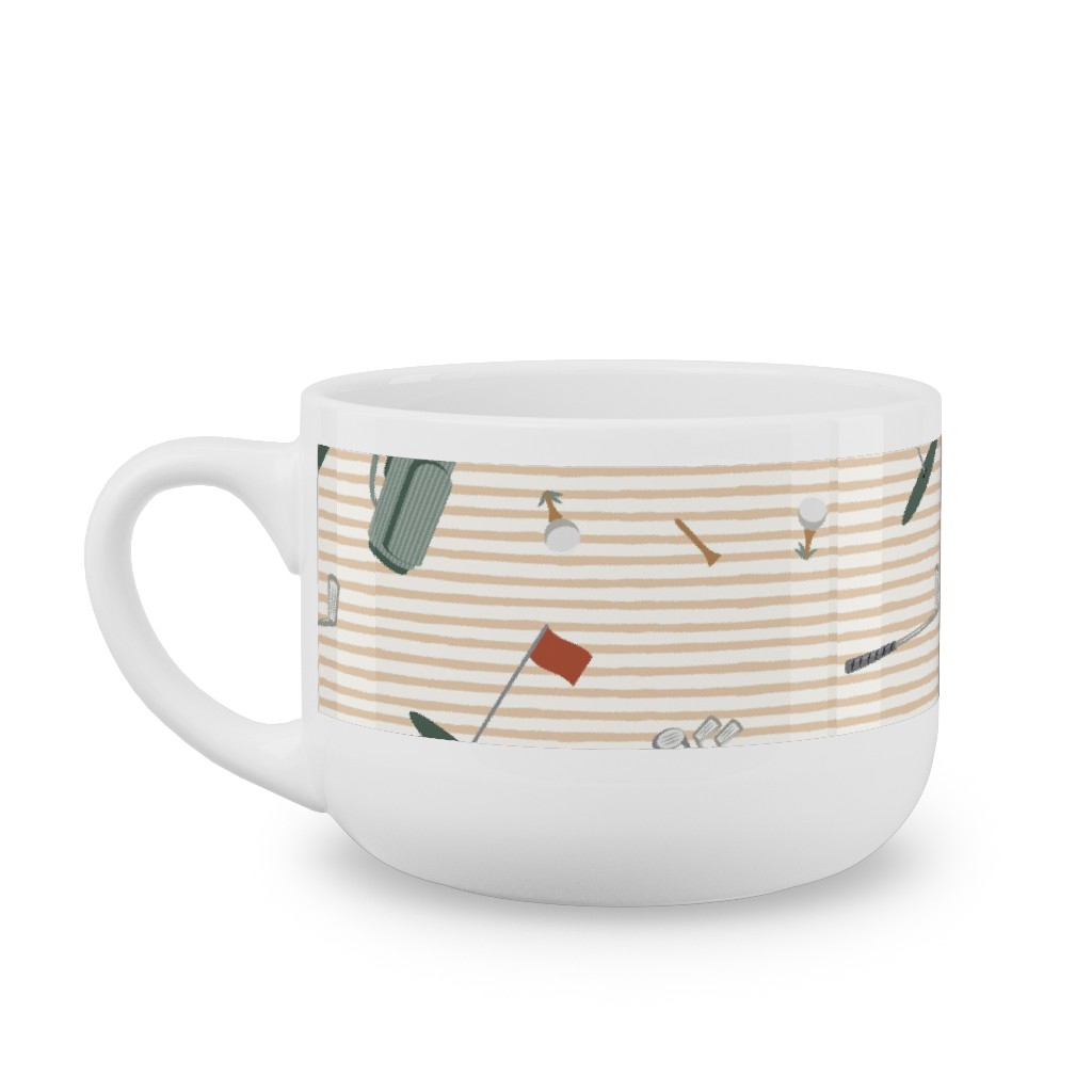 Tee Time - Neutral Latte Mug, White,  , 25oz, Beige