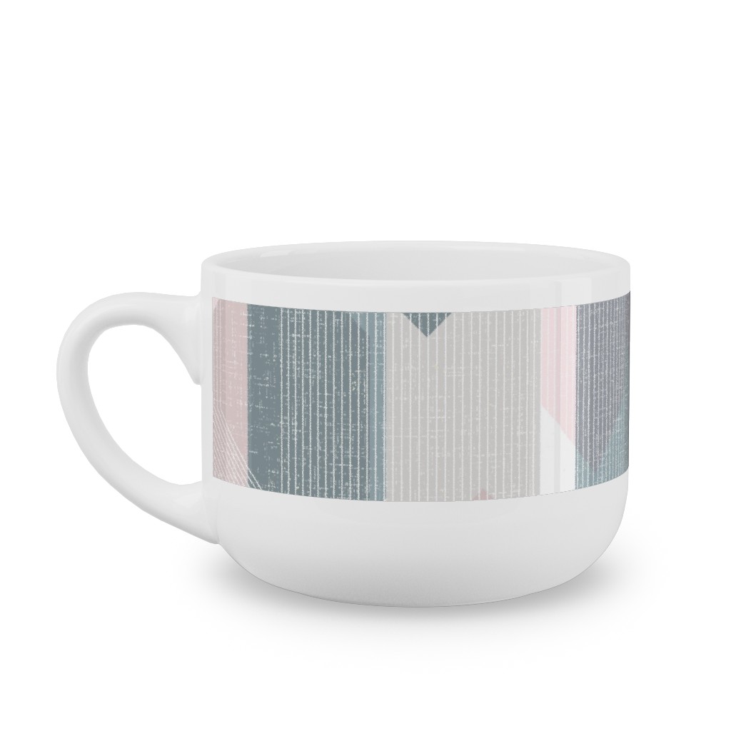 Deco Mod Hex Reflections - Sorbet Latte Mug, White,  , 25oz, Gray