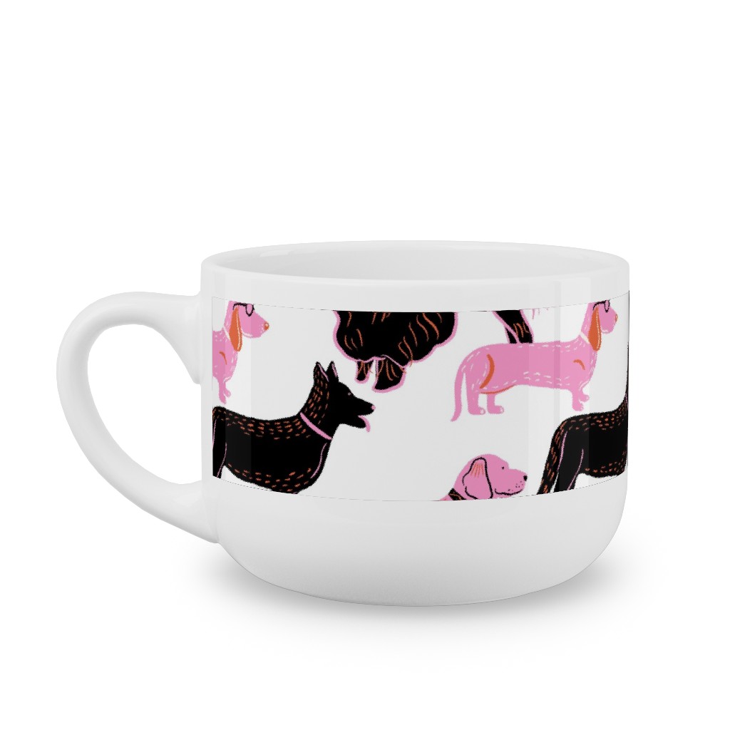 Goofy Dog Friends Latte Mug, White, , 25oz, White, White