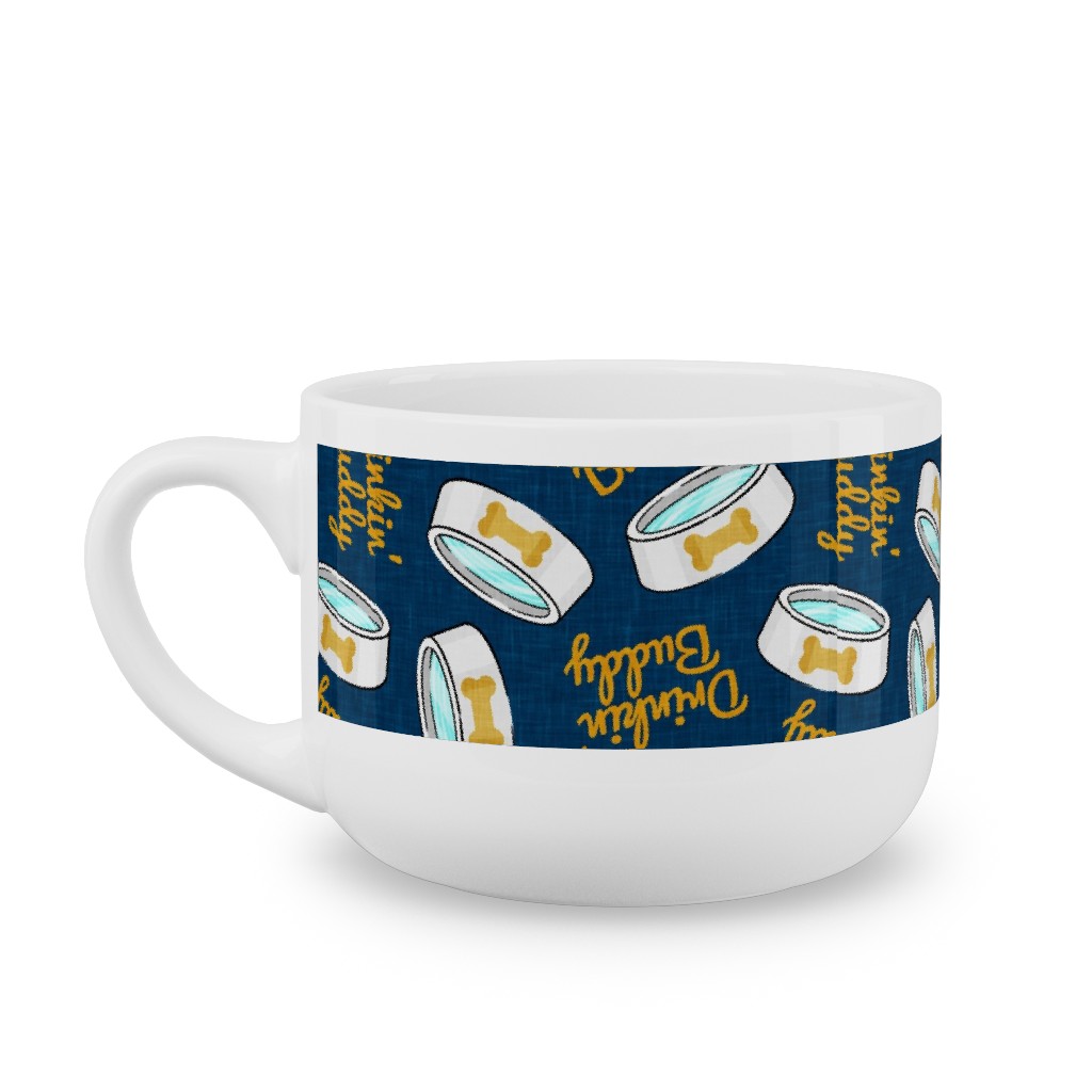 Drinkin' Buddy - Dog - Blue Latte Mug, White, , 25oz, Blue, True Blue