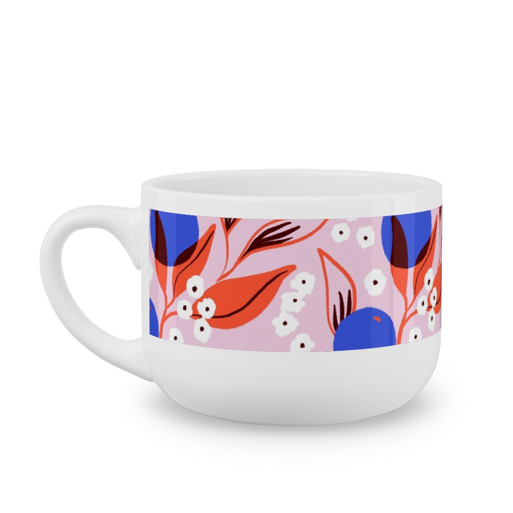 Abstract Fruits and Flowers - Multi Latte Mug, White, , 25oz, Multicolor
