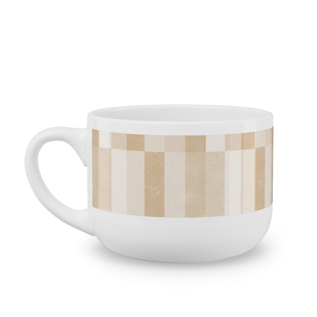 Cosmo Tile - Golden Latte Mug, White, , 25oz, Beige, Pearl