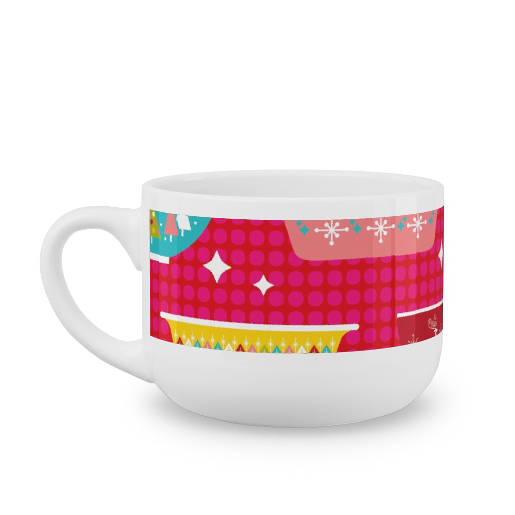 Christmas Dishes Latte Mug, White,  , 25oz, Multicolor