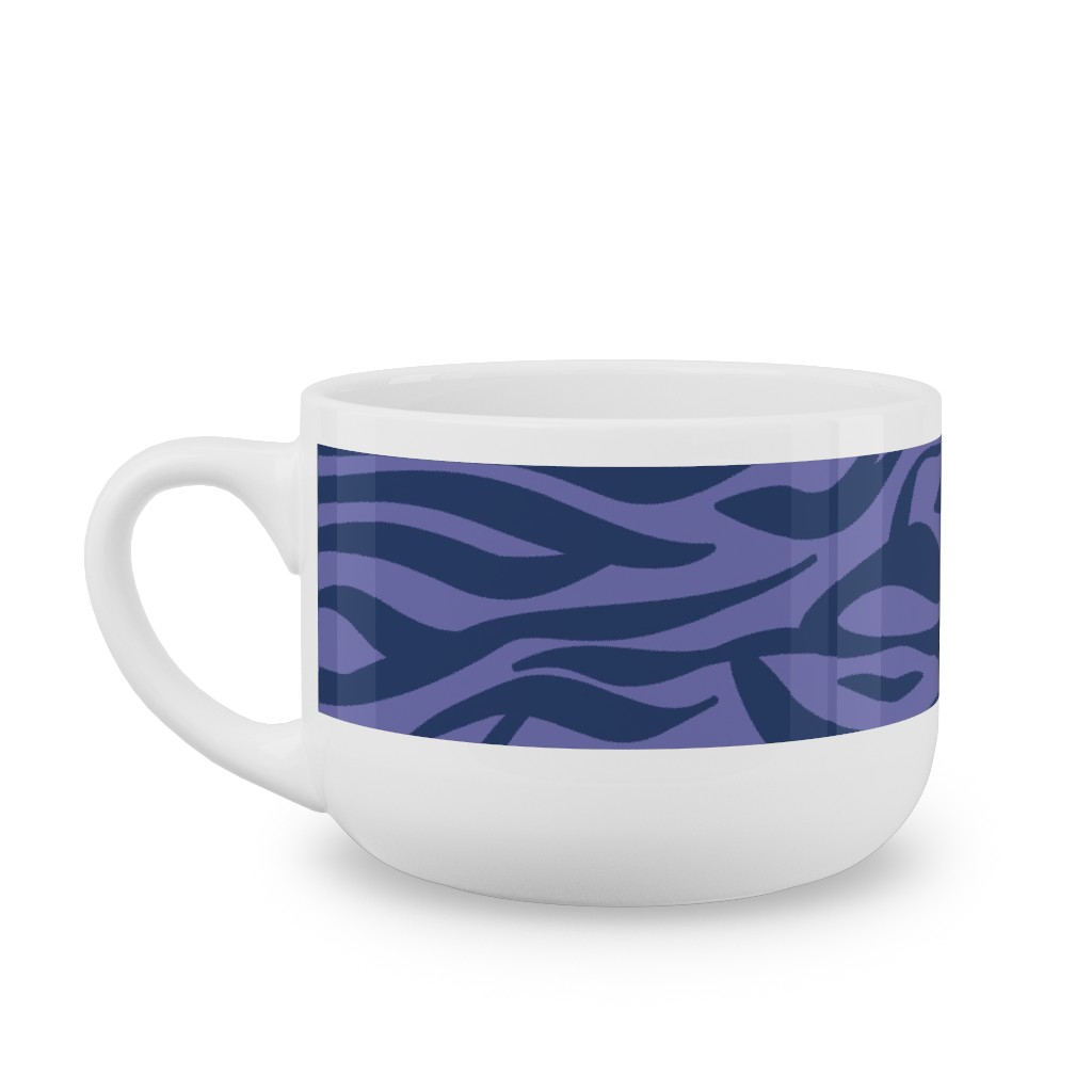 Zebra Animal Print - Purple Latte Mug, White,  , 25oz, Purple