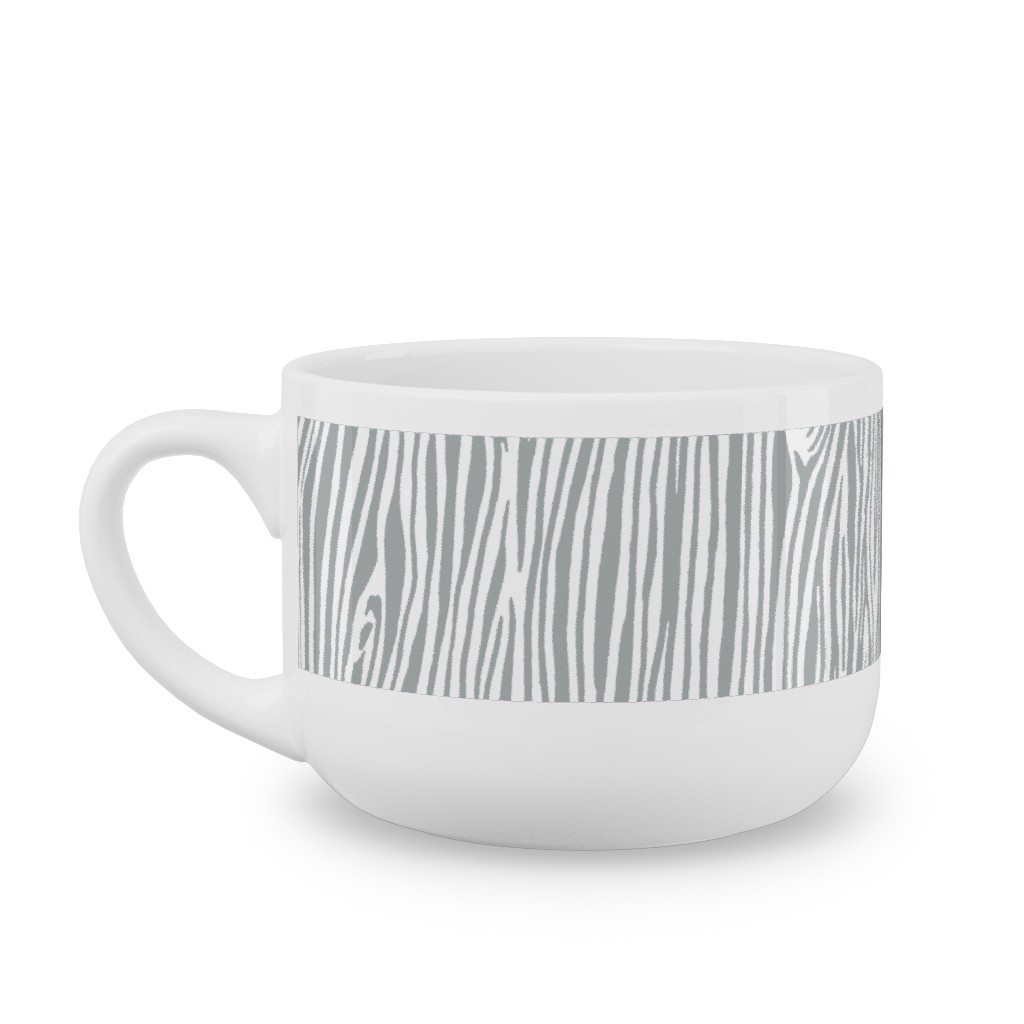 Woodgrain - Gray Latte Mug, White,  , 25oz, Gray