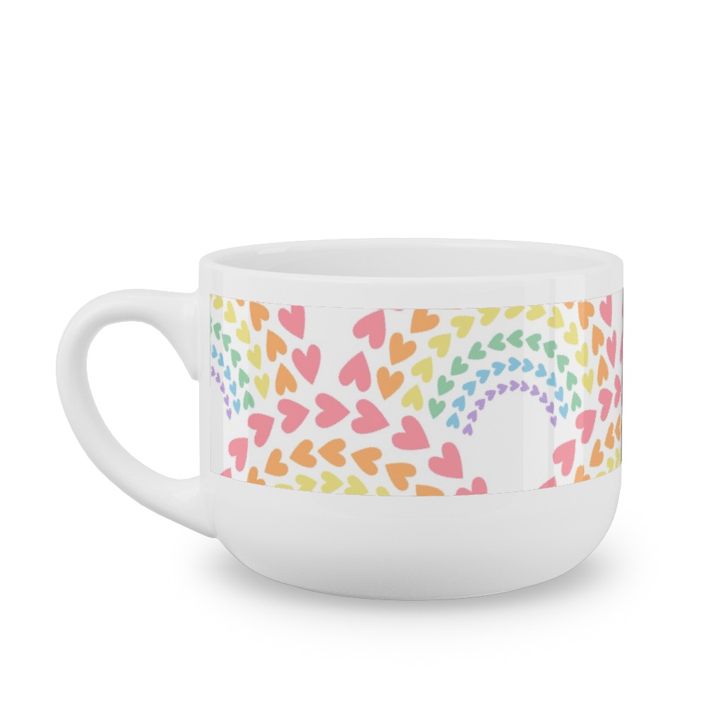 Rainbow Love Latte Mug, White,  , 25oz, Multicolor