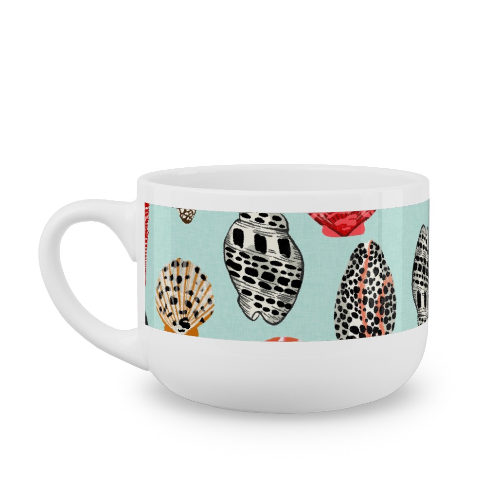 Seashells Beach Summer - Mint Latte Mug, White, , 25oz, Multicolor