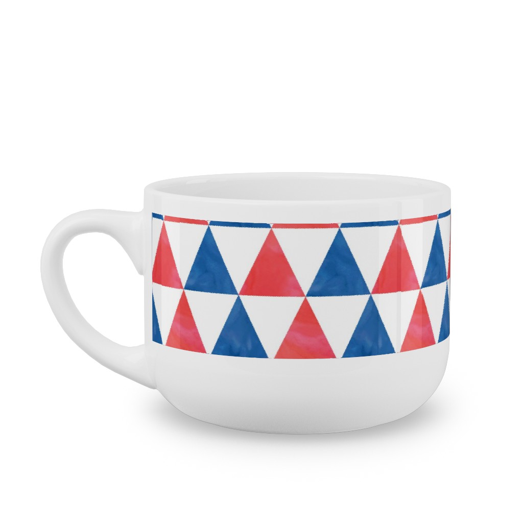 Faded Triangles - Multi Latte Mug, White,  , 25oz, Multicolor