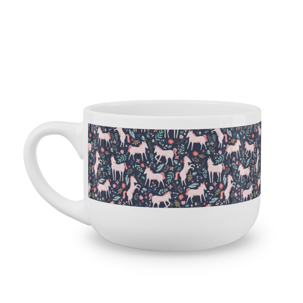 Pink Unicorn Fields - Dark Latte Mug, White,  , 25oz, Multicolor