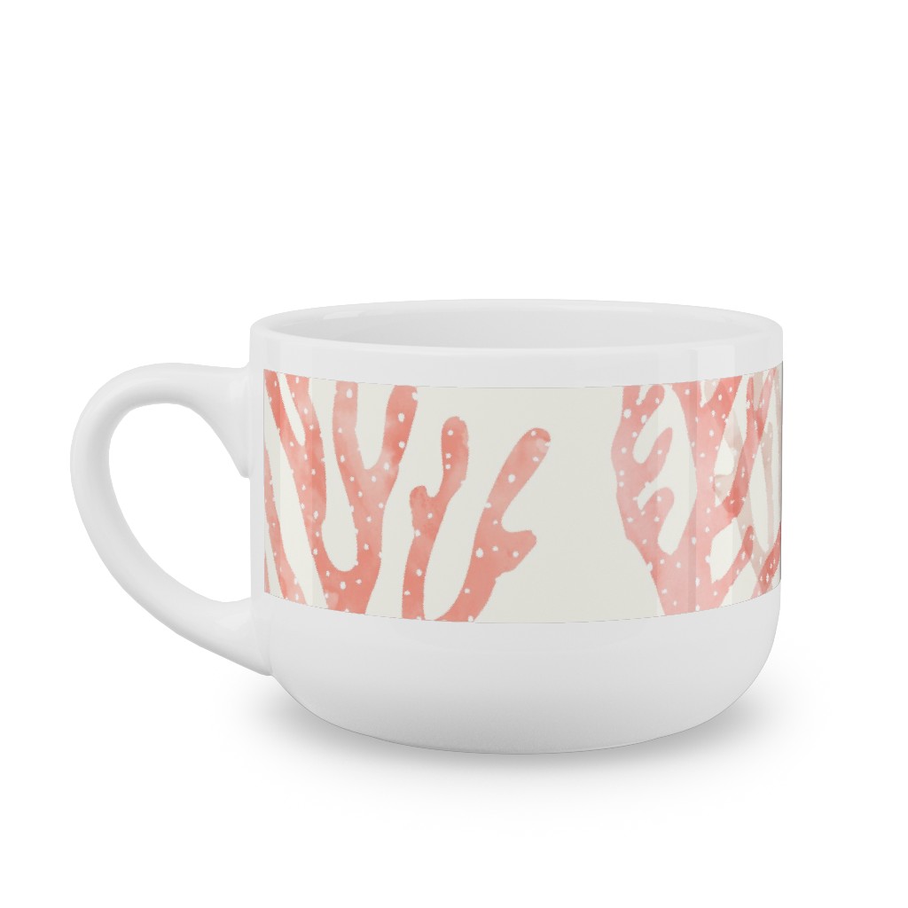 Coral Mermaid Latte Mug, White,  , 25oz, Pink