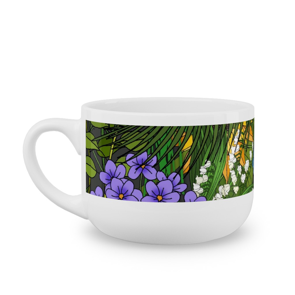 Botanic Garden Latte Mug, White,  , 25oz, Multicolor